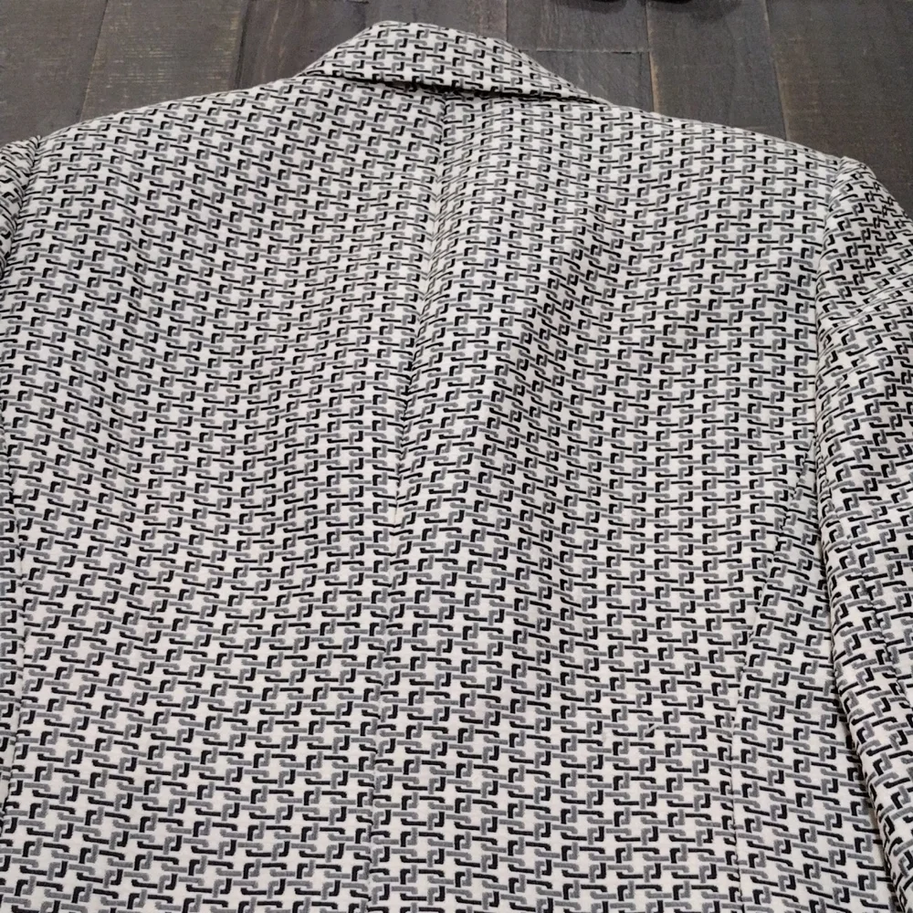 Le Suit Petite Ladies Grey/Black/ Ivory Waist Suit Jacket SZ 12p - Picture 10 of 11